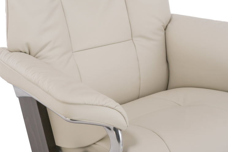 Stressless Mayfair Light Grey Chair and Ottoman (Small)